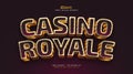 Elegant Casino Royale Text Style in Purple and Gold with 3D Effect