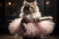 Elegant Cat Showcasing Its Elegance As A Ballerina In A Tutu