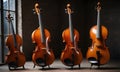 Elegant Cellos Stand Proud AI Generated