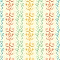 Elegant celtic stripe seamless vector pattern background. Modern stylized floral multicolor backdrop. Hand drawn