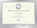 Elegant certificate template for excellence, achievement Royalty Free Stock Photo