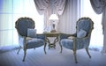 Elegant chairs in antique style Royalty Free Stock Photo