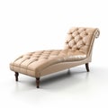 Elegant Chaise Lounge With Beige Ottoman - 3d Render