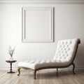 Elegant Chaise Lounge Chair Picture Frame On White Wall