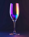Elegant Champagne Flute with Iridescent Reflections on a Gradient Background Royalty Free Stock Photo