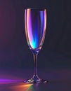Elegant Champagne Flute with Rainbow Reflections on a Dark Background Royalty Free Stock Photo