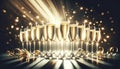 Elegant Champagne Toast Celebration with Sparkling Background, AI Generated