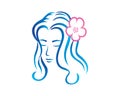 Elegant and Charming Lady, Spa, Wellness and Beauty Symbol