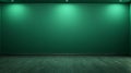 Elegant Chiaroscuro: 3d Rendering Of Green Wall In Minimalist Room