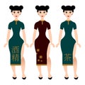 elegant Chinese woman is suitable for the design of the menu of a cafe or restaurant of Asian cuisine. i