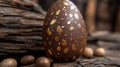 Elegant Chocolate Easter Egg Decorated With Gold Royalty Free Stock Photo