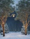 Elegant decoration Christmas background in bright wood style generative Ai. Ai generated. Royalty Free Stock Photo