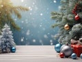 Elegant decoration Christmas background in bright wood style generative Ai. Ai generated. Royalty Free Stock Photo