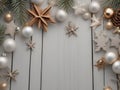 Elegant decoration Christmas background in bright wood style generative Ai. Ai generated. Royalty Free Stock Photo