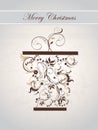 Elegant Christmas background with gift box made fr