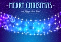 Elegant Christmas background with stars and place for text. Lens flare effects, sparkling and nights stars.