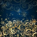 Elegant christmas dark blue with gold background