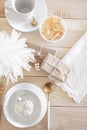 Elegant Christmas decoration of the dining table Royalty Free Stock Photo