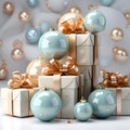 Elegant Christmas Gift Wrapped Boxes Royalty Free Stock Photo