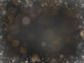 Elegant Christmas golden glitters on black background with shining gold snowflakes blurred in perspective. EPS 10 Royalty Free Stock Photo