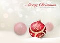 Elegant Christmas Greeting with Red Baubles