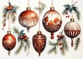 Elegant Christmas ornaments. Generative Ai
