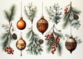 Elegant Christmas ornaments. Generative Ai