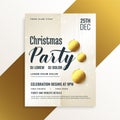 Elegant christmas party flyer with golden balls