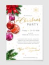 Elegant christmas party poster template with sample text