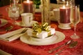 Elegant Christmas table setting in red Royalty Free Stock Photo