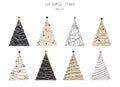Elegant Christmas Trees seamless pattern, hand drawn, luxury, geomtrical, great for invitations, cards, designs, decorating -