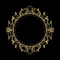 Elegant Circular Classic Decorative Floral Ornamental Vintage Swirl Frame Motif