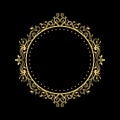 Elegant Circular Classic Decorative Floral Ornamental Vintage Swirl Frame Motif