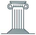Elegant classical Ionic column line art icon symbolizing strength stability and architectural heritage Royalty Free Stock Photo