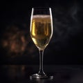 Bubbly Bliss: An AI-Generated Illustration of a Delicious Glass of Sparkling Wine for Celebrations and Toasts