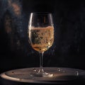 Bubbly Bliss: An AI-Generated Illustration of a Delicious Glass of Sparkling Wine for Celebrations and Toasts