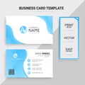 Elegant clean blue business card template design in abstract style Royalty Free Stock Photo