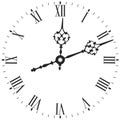 Elegant Clock Face With Roman Numerals On White Background