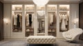Elegant Mirrored Wardrobe With Soft Armrests And Modern Cream Style