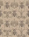 Elegant cockroach wallpaper repeating seamless