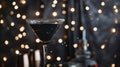 Elegant Cocktail Glass with Sparkling Background Bokeh Royalty Free Stock Photo