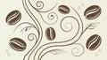 Elegant Coffee Bean and Leaf Seamless Pattern Design, vector design Generative AI Royalty Free Stock Photo
