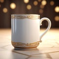 Elegant Coffee Cup With Gold Trim - Daz3d Style