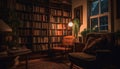 An elegant collection of literature illuminates the comfortable modern apartment generated by AI Royalty Free Stock Photo