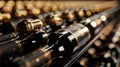 Elegant Collection of Wine Bottles. AI generated Royalty Free Stock Photo