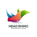 Elegant colorful rhino logo gradient