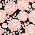 Elegant concept rose flowers seamless pattern. Royalty Free Stock Photo