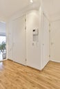 Elegant corridor with wooden parquet floors