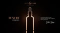 Elegant cosmetic dropper for skin care on black background. Vector golden cosmetic dropper mock up. Beautiful cosmetic