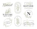 Elegant cosmetics labels with inscriptions